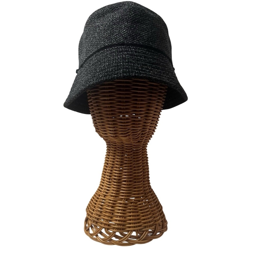 Charter Club Women's Cloche Flapper Bucket Hat Black 22" Made In Italy